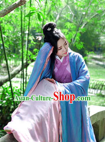 Ancient Asian Dynasty Women Han Fu_Hanfu Clothing Hanzhuang Historical Dress Historical Clothing and Accessories Complete Set for Women