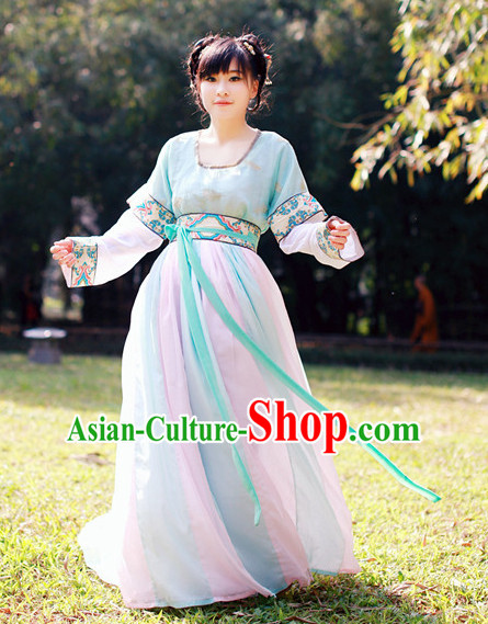 Ancient Asian Dynasty Women Han Fu_Hanfu Clothing Hanzhuang Historical Dress Historical Clothing and Accessories Complete Set for Women