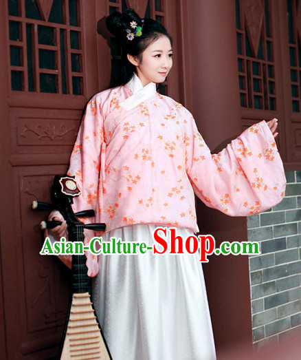 Ancient Asian Dynasty Women Han Fu_Hanfu Clothing Hanzhuang Historical Dress Historical Clothing and Accessories Complete Set for Women