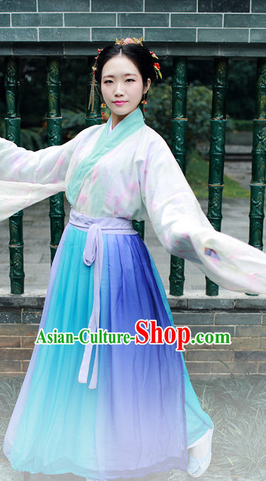 Women Han Fu_Hanfu Clothing Hanzhuang Historical Dress Historical Clothing and Accessories Complete Set