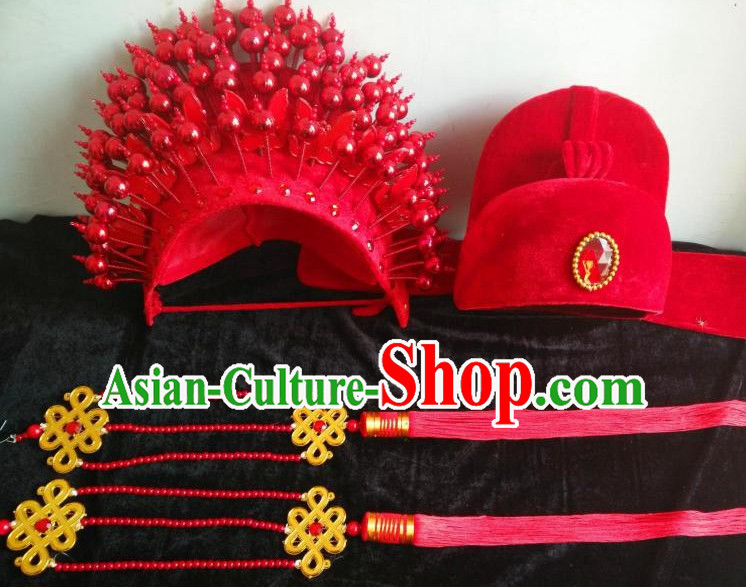 Top Traditional Chinese Opera Phoenix Coronet Hat and Bridegroom Hat