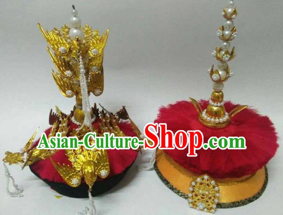 Top Traditional Chinese Empress Phoenix Coronet Hat and Bridegroom Hat