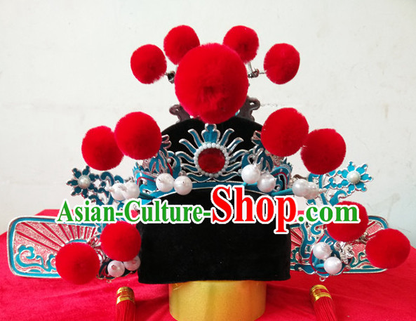 Chinese Opera Peking Opera Famous Operas Beijing Opera Jingju Bridegroom Official Hat Headwear for Men Boys