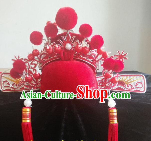 Chinese Opera Peking Opera Famous Operas Beijing Opera Jingju Bridegroom Official Hat Headwear for Men Boys