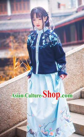 Chinese Traditional Oriental Dress Hanfu Clothing Asian Dresses Fashion Cheongsam Dress China Clothing and Hair Jewelry for Women