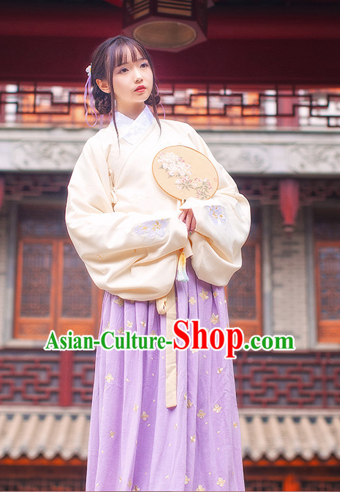 Chinese Traditional Oriental Dress Hanfu Clothing Asian Dresses Fashion Cheongsam Dress China Clothing and Hair Jewelry for Women