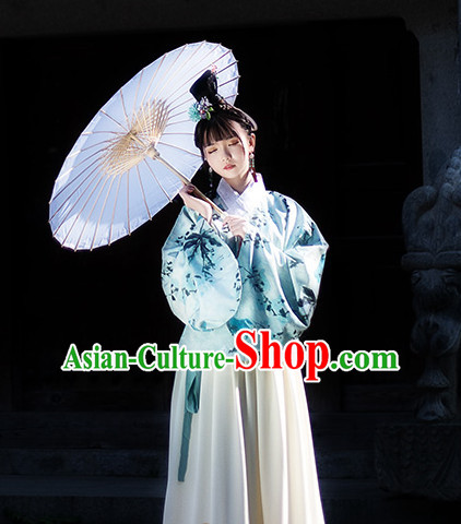 Chinese Traditional Oriental Dress Hanfu Clothing Asian Dresses Fashion Cheongsam Dress China Clothing and Hair Jewelry for Women