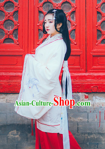 Chinese Traditional Oriental Dress Hanfu Clothing Asian Dresses Fashion Cheongsam Dress China Clothing and Hair Jewelry for Women