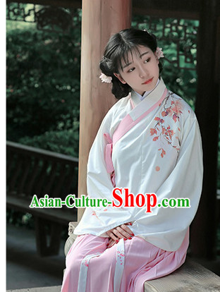 Chinese Traditional Dress Hanfu Costume China Kimono Robe Ancient Chinese Clothing National Costumes Gown Wear and Head Jewelry for Women Girls