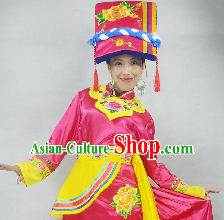 Chinese People Folk Dance Ethnic Dresses Traditional Wear Clothing Cultural Dancing Costume Complete Sets for Women