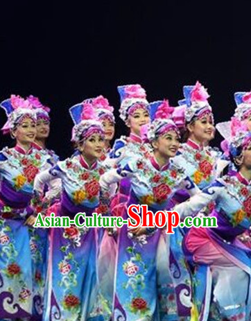 Chinese People Folk Dance Ethnic Dresses Traditional Wear Clothing Cultural Dancing Costume Complete Sets for Women