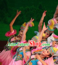 Chinese Xinjiang People Folk Dance Ethnic Dresses Traditional Wear Clothing Cultural Dancing Costume Complete Sets for Women