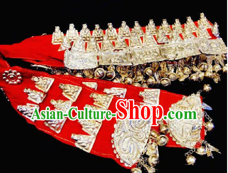 Chinese Miao Tribe Handmade Silver Belt for Women