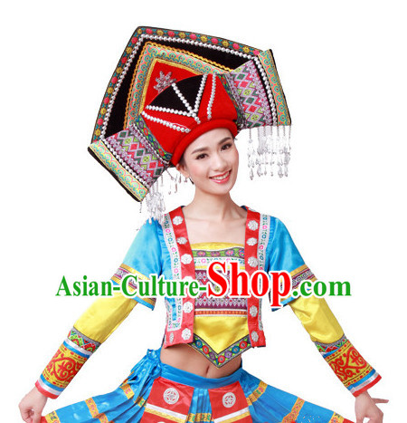 Chinese Ethnic Handmade Zhuang Hat for Women