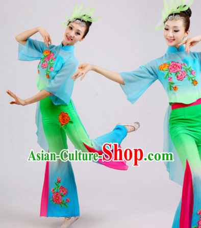 Chinese Folk Dance Dress Clothing Dresses Costume Ethnic Dancing Cultural Dances Costumes for Women