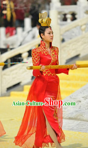 Chinese Classical Folk Dance Dress Clothing Dresses Costume Classic Dancing Cultural Dances Costumes for Women