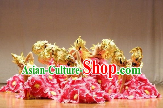 Chinese Classical Folk Dance Dress Clothing Dresses Costume Classic Dancing Cultural Dances Costumes for Women