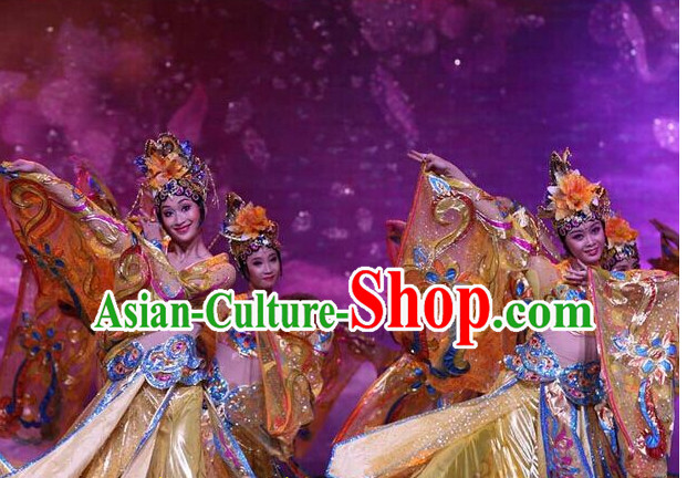 Chinese Classical Folk Dance Dress Clothing Dresses Costume Classic Dancing Cultural Dances Costumes for Women