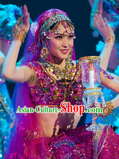 Indian Classical Folk Dance Dress Clothing Dresses Costume Classic Dancing Cultural Dances Costumes for Women