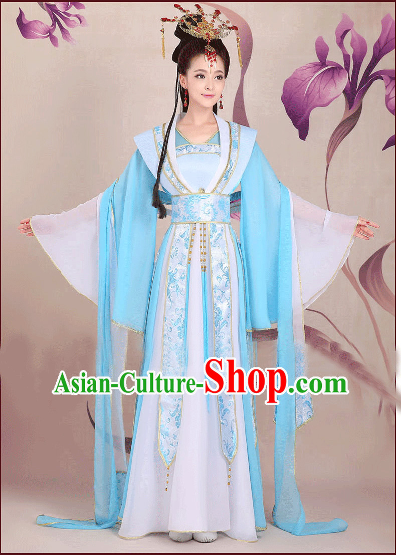 Ancient Chinese Wide Sleeves Classical Group Dancer Costumes Complete Set for Women