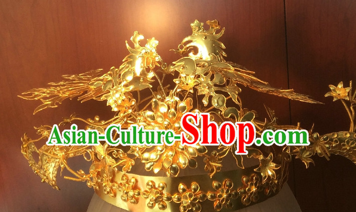 China Ancient Dynasty Imperial Royal Quene Crown Empress Hairpins Hair Accessories Hairstyle Wigs Chinese Oriental Hairstyles Headpieces Hat