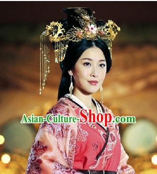 China Ancient Dynasty Imperial Royal Quene Crown Empress Hairpins Hair Accessories Hairstyle Chinese Oriental Hairstyles Headpieces Hat