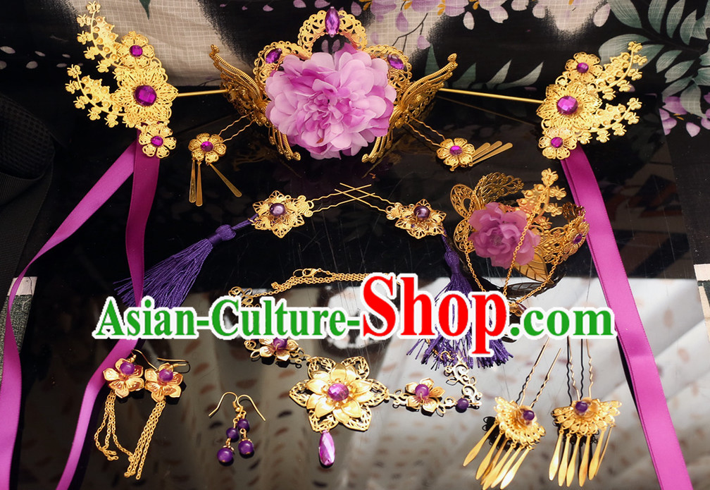 China Ancient Dynasty Imperial Royal Quene Crown Empress Hairpins Hair Accessories Hairstyle Chinese Oriental Hairstyles Headpieces