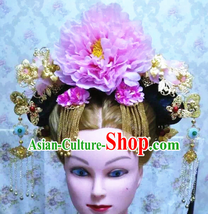 Chinese Imperial Quene Crown Empress Hairpins Hair Accessories Hairstyle Chinese Oriental Hairstyles Headpieces Wigs