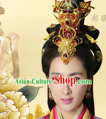 Chinese Imperial Quene Crown Empress Hairpins Hair Accessories Hairstyle Chinese Oriental Hairstyles Headpieces Wigs