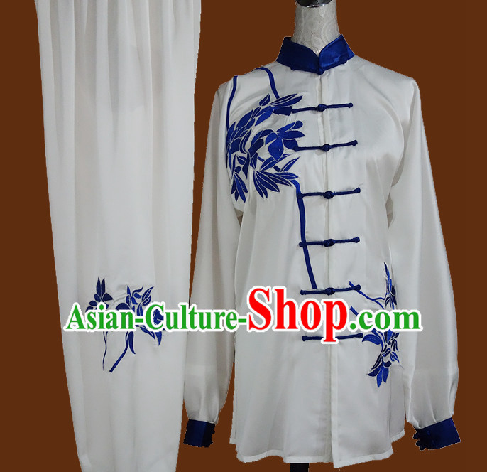 Top Gold Asian Championship Embroidered Phoenix Kung Fu Martial Arts Uniform Suit for Women Men