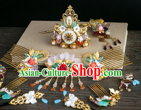 Chinese Imperial Quene Crown Empress Hairpins Hair Accessories Hairstyle Chinese Oriental Hairstyles Headpieces Wigs