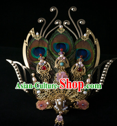 Chinese Imperial Quene Crown Empress Hairpins Hair Accessories Hairstyle Chinese Oriental Hairstyles Headpieces Wigs