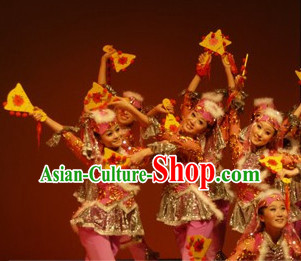 Chinese Folk Dance Dress Clothing Dresses Costume Ethnic Dancing Cultural Dances Costumes for Women Girls