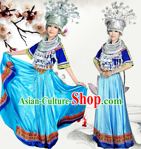 Chinese Minority Nationality Ethnic Groups Wear Dresses Traditional Clothing for Women