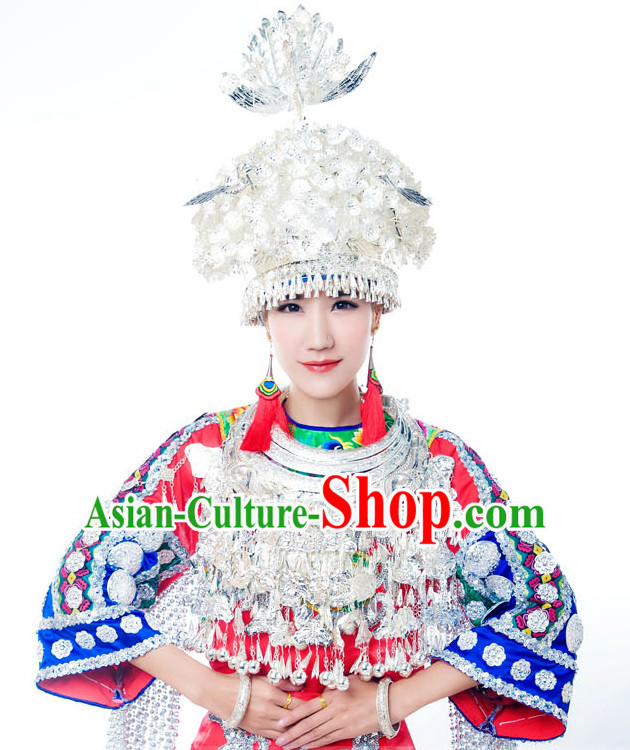 Chinese Hmong Minority Nationality Ethnic Groups Wear Dresses Traditional Clothing for Women