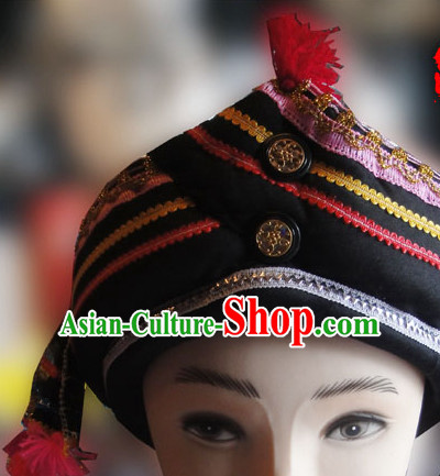 Chinese Traditional Miao Minority Hmong Folk Ethnic Hat for Men