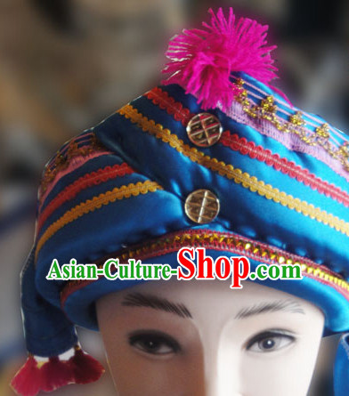 Chinese Traditional Miao Minority Hmong Folk Ethnic Hat for Men