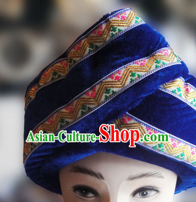 Chinese Traditional Miao Minority Hmong Folk Ethnic Hat for Men