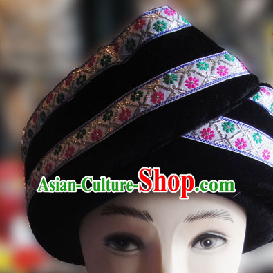 Chinese Traditional Miao Minority Hmong Folk Ethnic Hat for Men