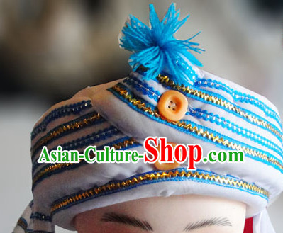 Chinese Traditional Miao Minority Hmong Folk Ethnic Hat for Men