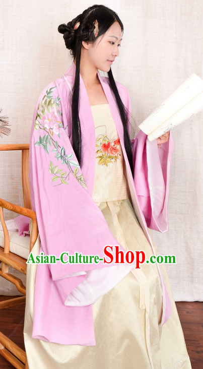 Chinese Ancient Ming Dynasty Princess Beauty Garment Costumes and Hair Jewelry Complete Set for Women