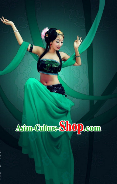 Chinese Classical Folk Fei Tian Dance Dress Clothing Dresses Costume Classic Dancing Cultural Dances Costumes for Women