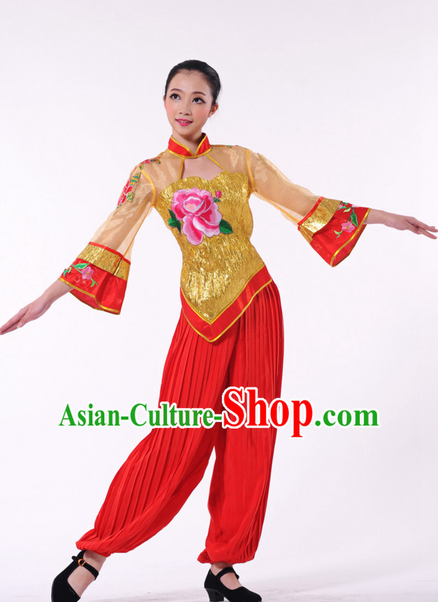 Traditional Chinese Fan Dancer Costume for Women
