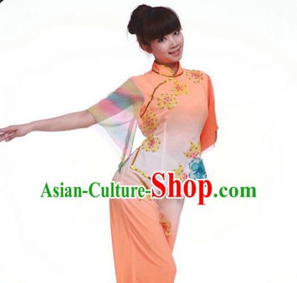 Traditional Chinese Fan Dance Costumes for Girls