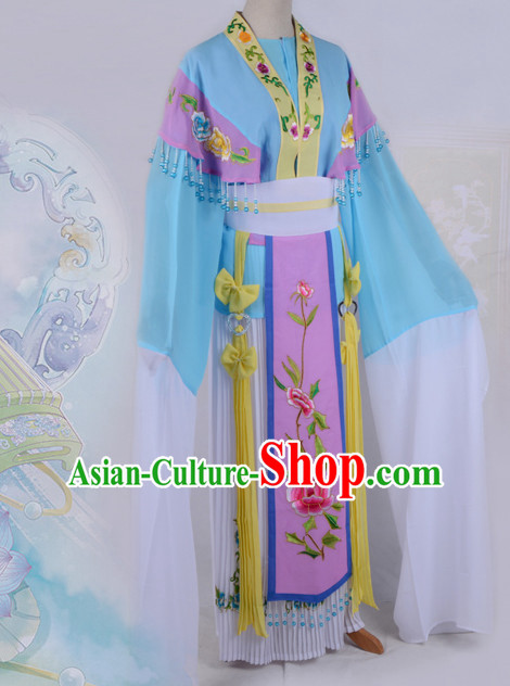 Chinese Opera Costumes Huangmei Opera Stage Performance Costume Chinese Traditional Water Sleeve Costume Drama Costumes Complete Set