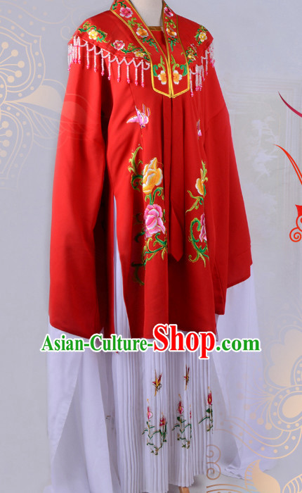 Chinese Opera Costumes Huangmei Opera Stage Performance Costume Chinese Traditional Shuixiu Costume Drama Costumes and Hat Complete Set