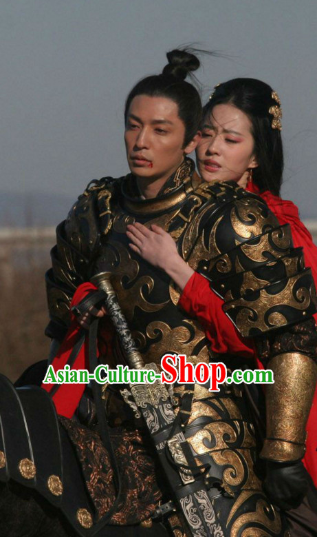 Ancient Chinese General Armor Body Costumes Hanfu Han Fu Clothing Complete Set
