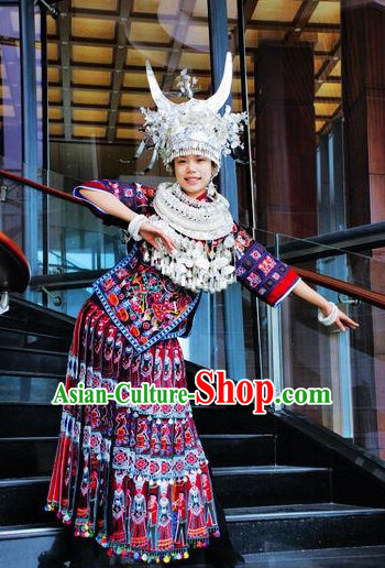 Chinese Ethnic Clothing Minority Clothing Cultural Costumes Complete Set for Women