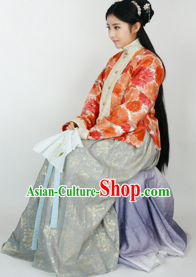 Ancient Chinese Ming Dynasty Clothing Chinese National Costumes Ancient Chinese Costume Traditional Chinese Clothes Complete Set for Women Girls