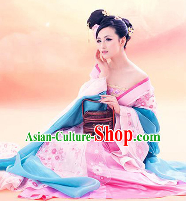 Chinese Ancient Women's Clothing _ Apparel Chinese Traditional Dress Theater and Reenactment Costumes and Headwear Complete Set